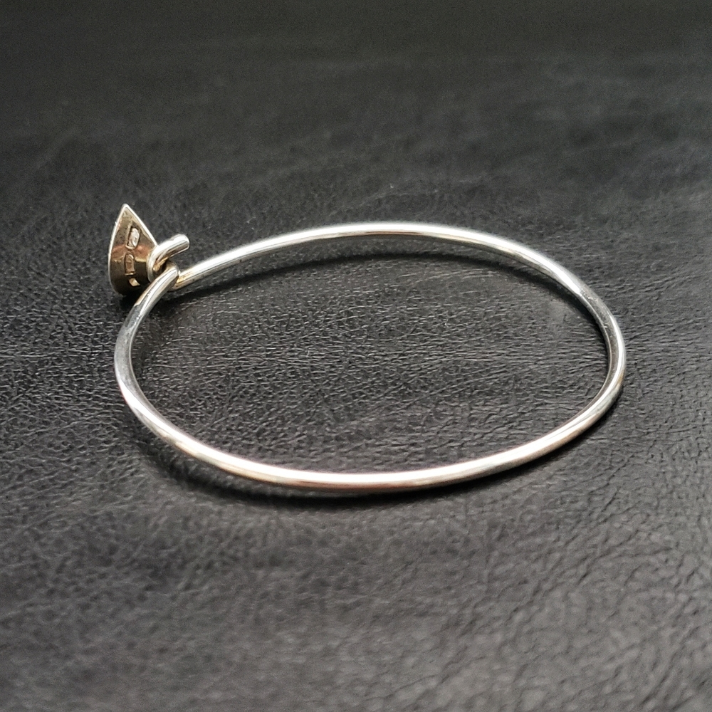 Teardrop Solitaire Hook Bangle Bracelet - image 7